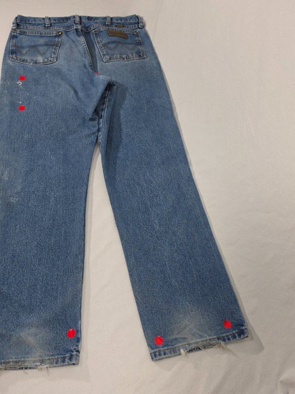 WRANGLER "George" GRUNGE Natural Fraying/Distressing TRASH Blue Jeans Men 34x34. - Picture 7 of 16